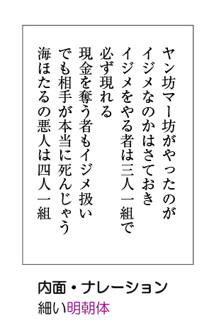 内面のセリフ